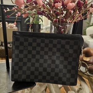 Louis Vuitton Black Checkered Toiletry Bag